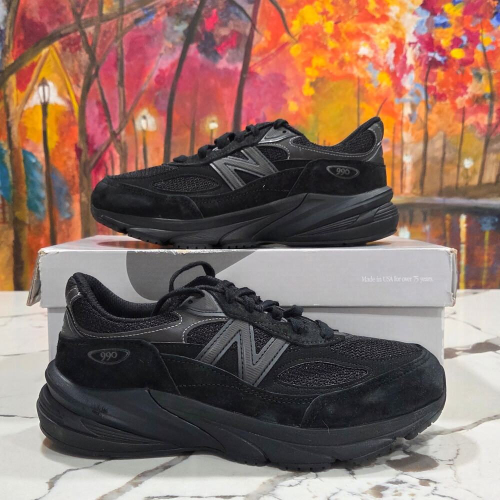 New Balance 990 Triple Black Size 6.5 Men's 4E X-Wide 8 Women's Running U990BB6
